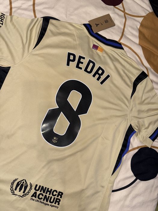Tricou Pedri Barcelona away bej sezonul nou