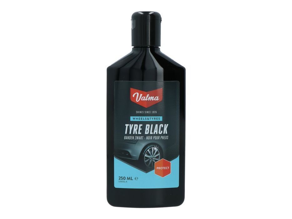 Solutie intretinere luciu anvelope si covorase cauciuc 250 ml Valma Tyre Black, efect negru intens de lunga durata