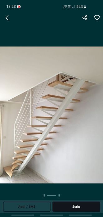 Scari metalice cu trepte din lemn