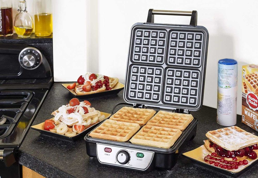 Гофретник Bestron 1100W голям за 4 гофрети