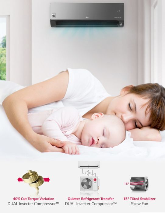 LG ARTCOOL Mirror, кондиционер DUAL Inverter, до 36 м²,