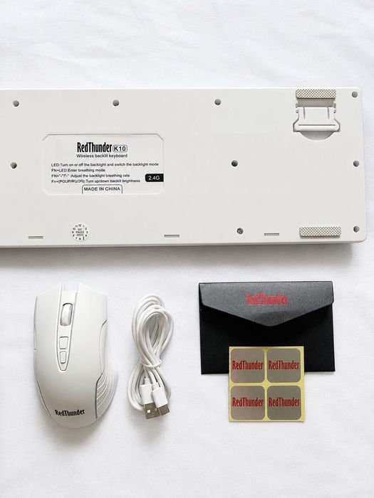 RedThunder K10 Set Gaming Wireless (Layout German, Alb, Nou)