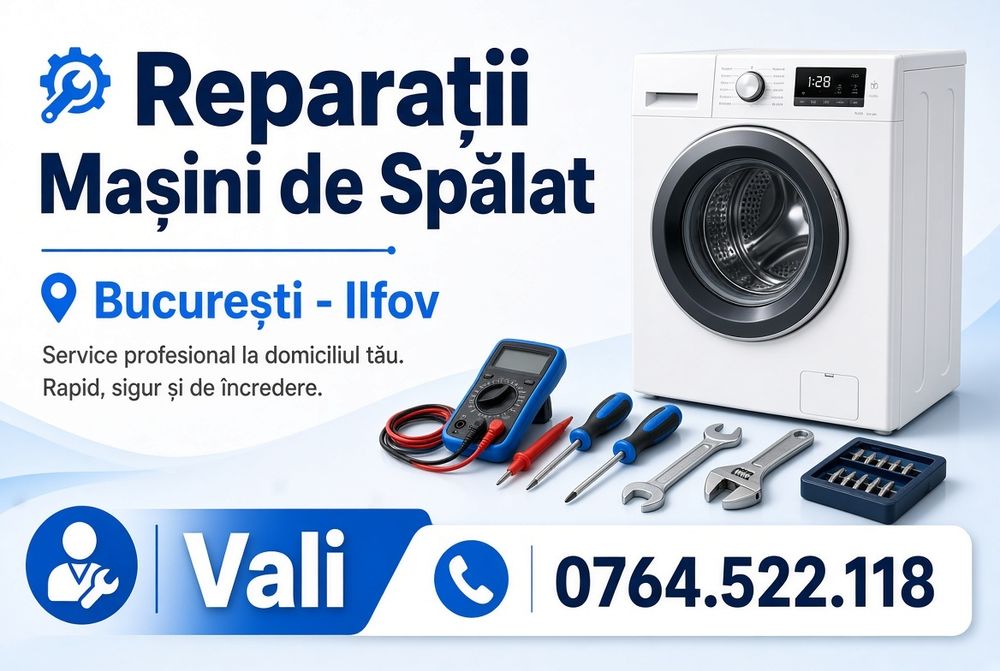 Servicii Profesionale de Reparații Mașini de Spălat – București & Ilfov Intervenție RAPIDA