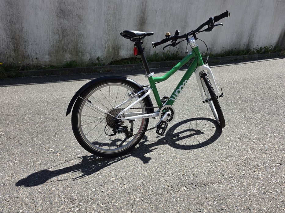 Vand bicicleta WOOM 4 (20") second-hand, verde