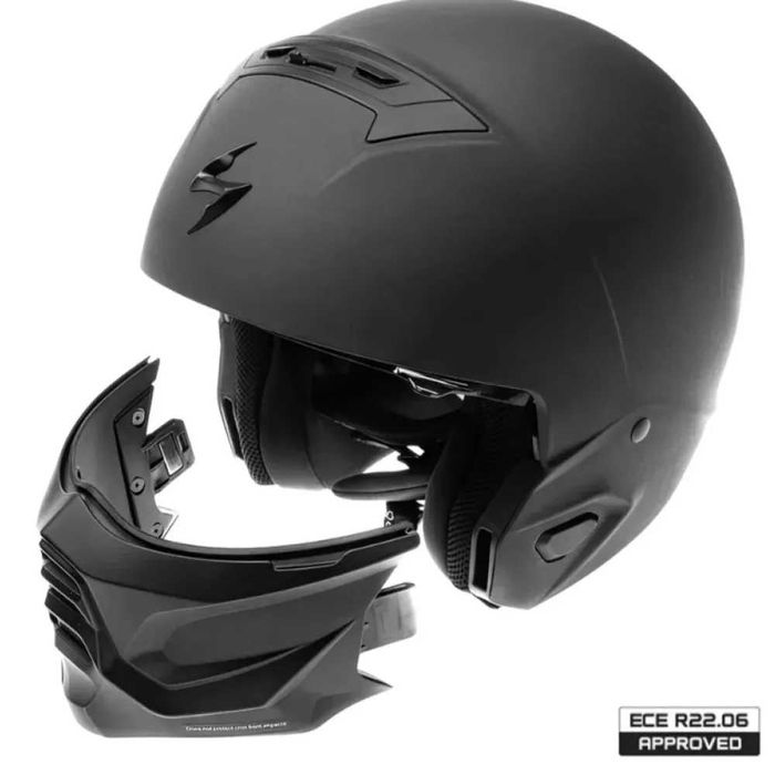 Мото каска Scorpion EXO-COMBAT II SPIDERWEB Matt Black-Silver