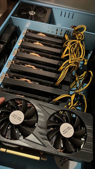 Новый собранный майнинг риг, майнинг ферма