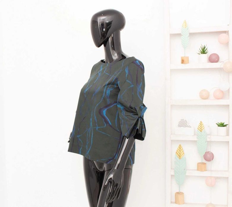 COS оригинална дамска блуза синьо зелена 34 XS