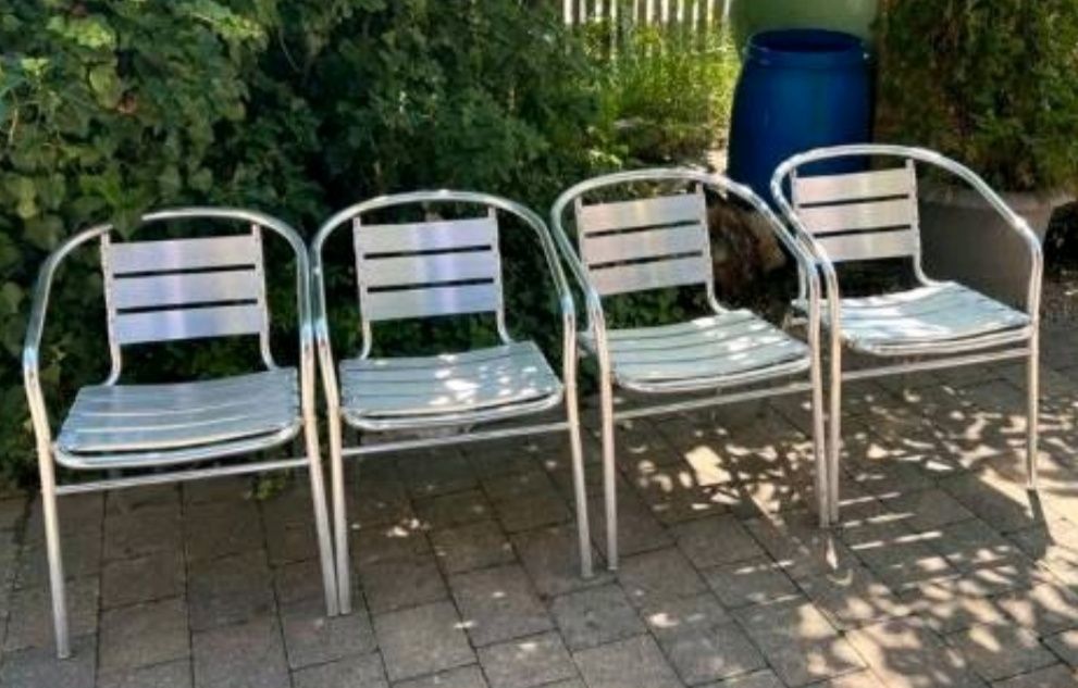 Scaune inox grădină Mihaesti • OLX.ro