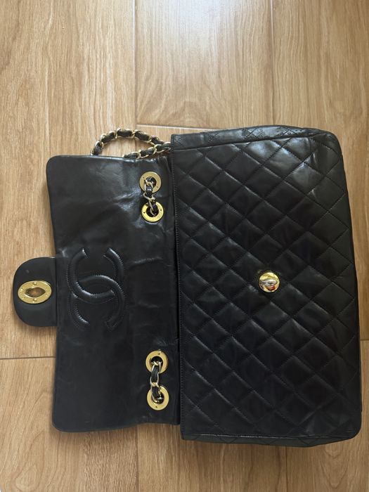 Оригинална чанта Chanel Jumbo CC Maxi XL Logo 24K Gold-Plated Bag
