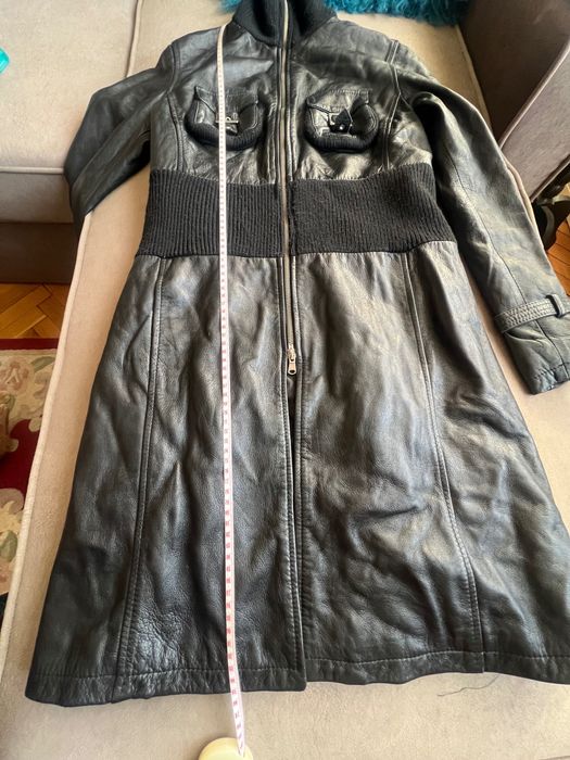 Extin дамско кожено черно манто