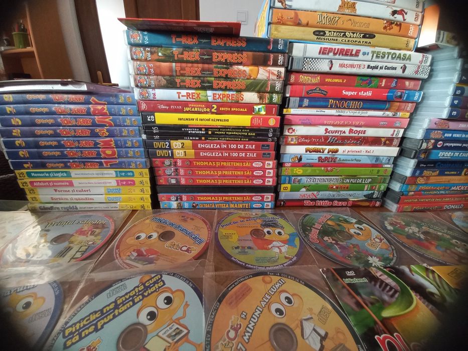 Mega-Pachet 87 DVD-uri și CD-uri Interactive Copii – Desene Animate, Povești și Jocuri Educative