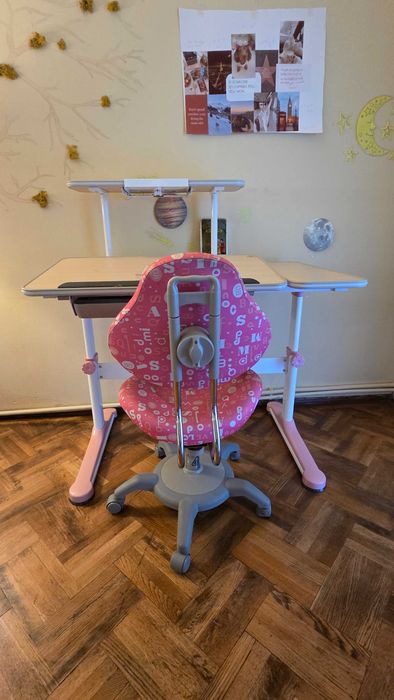 Birou pentru copii, reglabil + scaun ergonomic