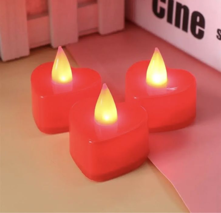Led (электронные) свечки в форме сердечек