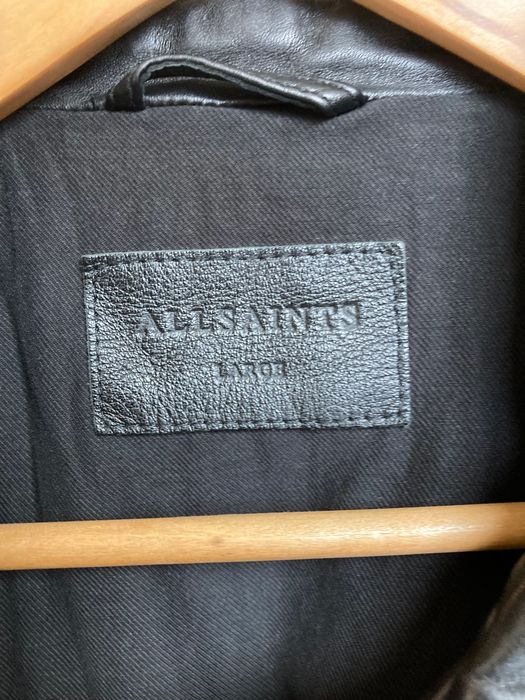 AllSaints Conroy Leather Biker Jacket ML058F - Ink Navy - естествена кожа