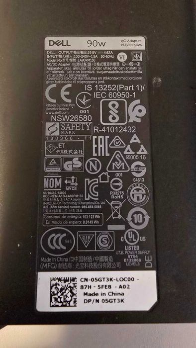 Încărcător Laptop Original Dell 90W 19.5V 4.62A LA90PM130 05GT3K #70