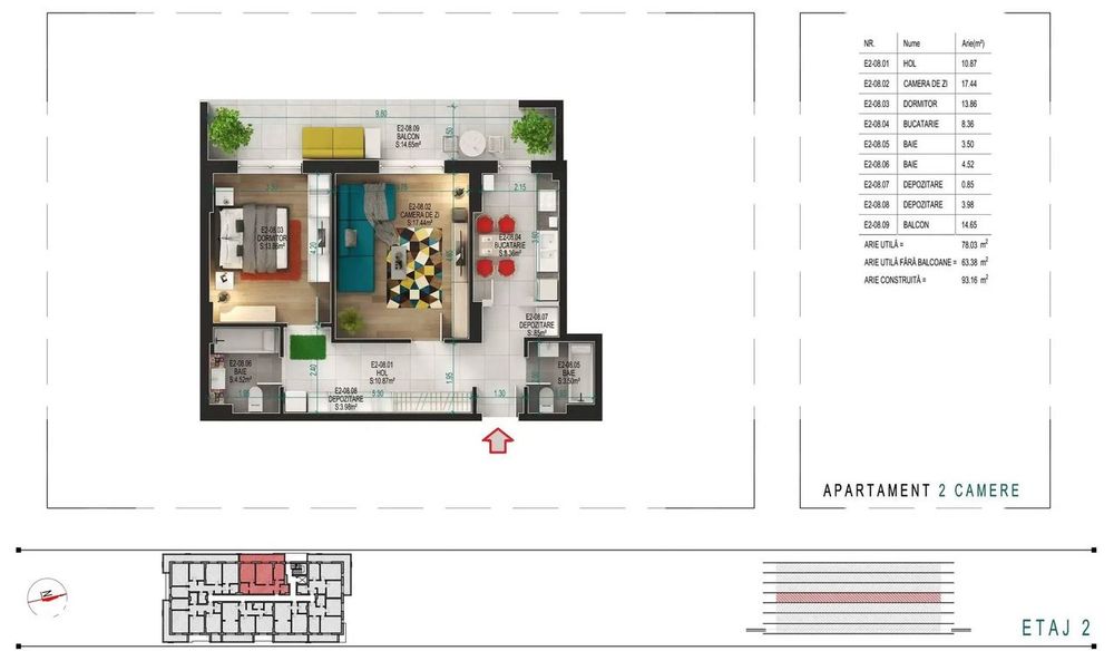 Apartament 2 Camere Premium 2 Bai | Metrou 6 Minute 1 Decembrie 1918