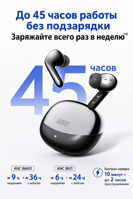 Беспроводные наушники QCY Bluetooth 6.0
