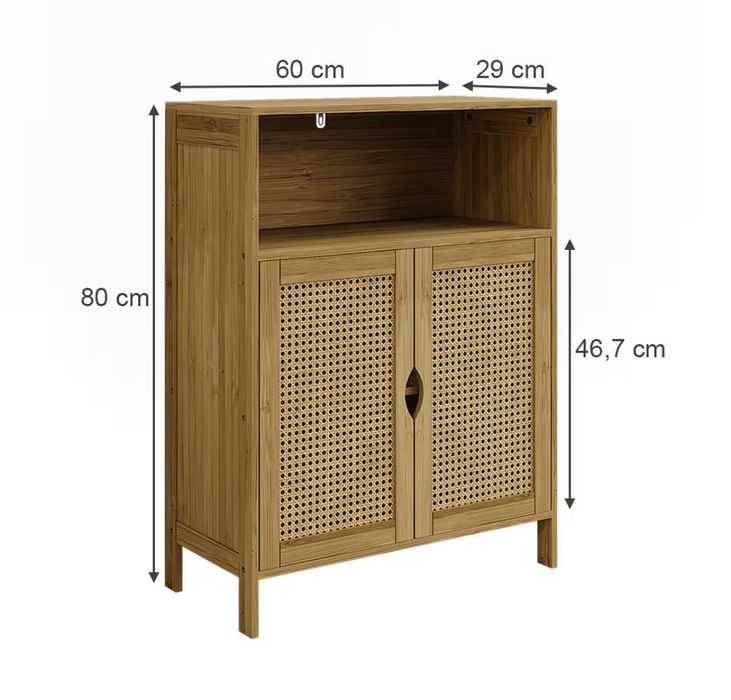 Бамбуков скрин/шкаф с ратан 7483