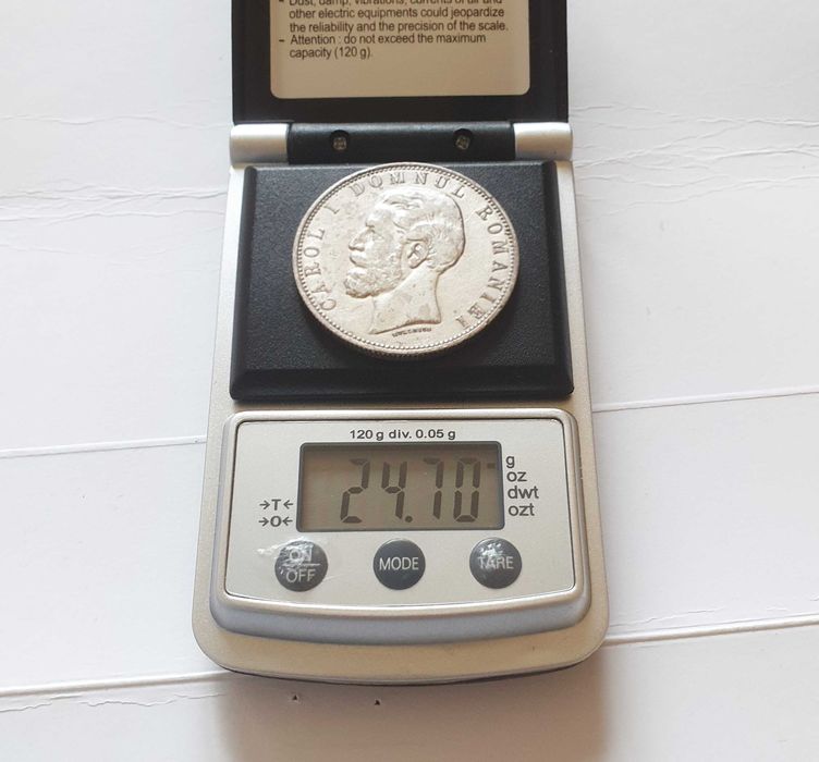 Moneda 5 lei 1880 argint