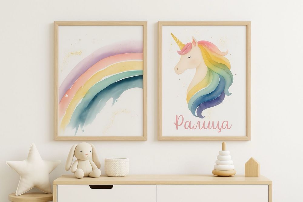 Персонализиран подарък -Плакат / постер в рамка с името на детето