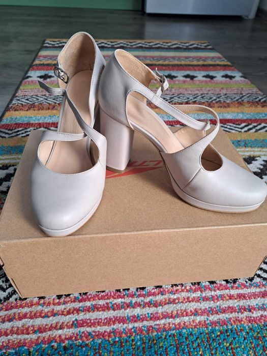 Pantofi mireasa din piele interior si exterior