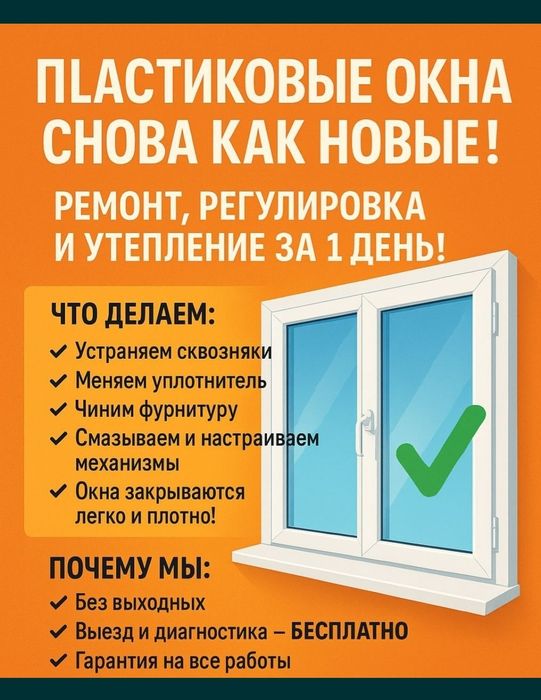 Ремонт окон, замена стеклопакетов