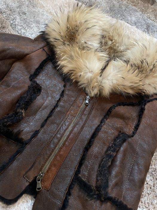 Кожух естествена  кожа, косъм от лисица