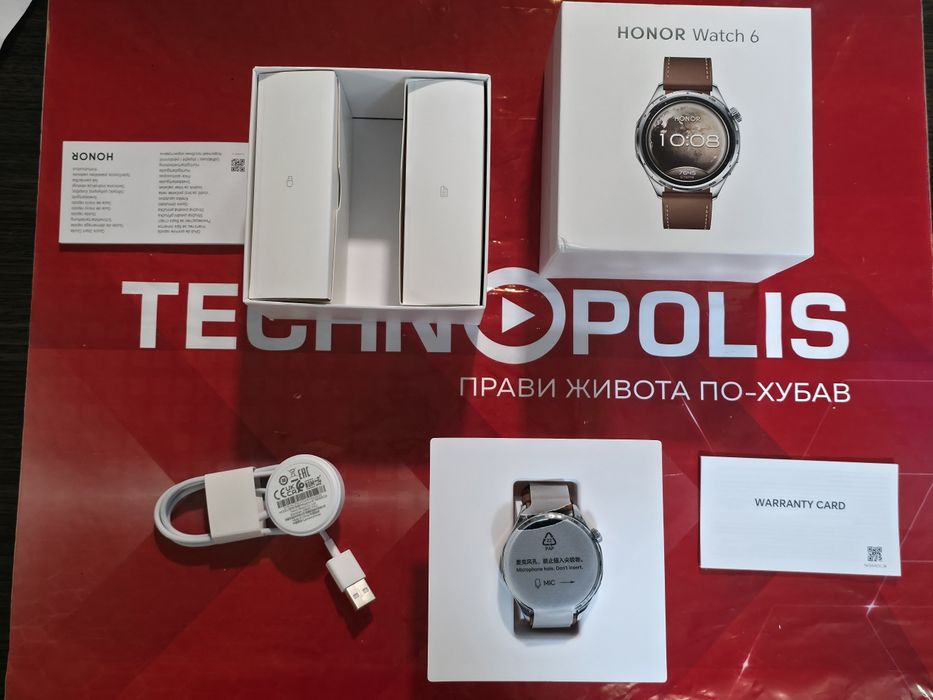 КАТО НОВ 46.5mm Honor Watch 6 Гаранция Технополис Twilight Brown / Кафяв