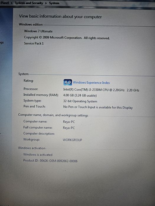 Laptop Toshiba Satelite Pro
