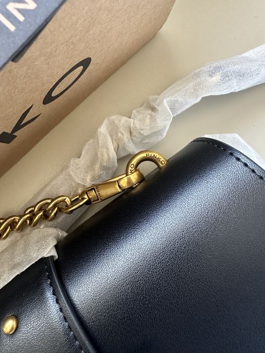 Чисто нова Чанта и колан Pinko Love Mini Icon в черен цвят