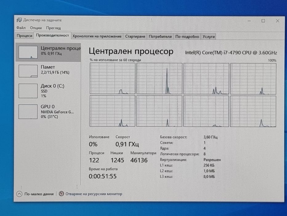 Fortnite Геймърски Компютър/i7 4790/16GB RAM/ SSD-256GB/GTX 1060 6GB