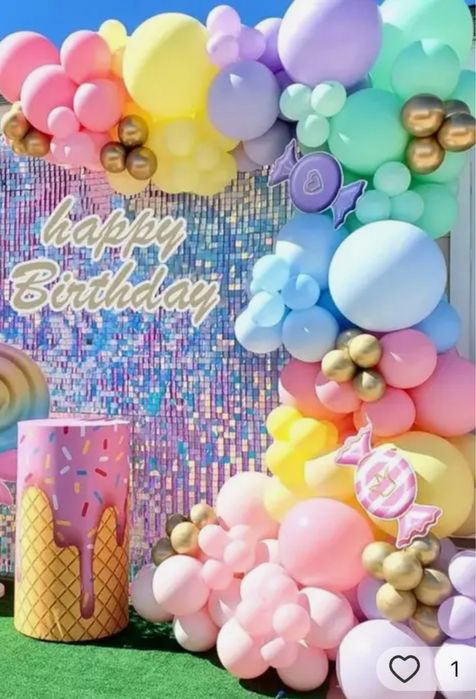 Seturi arcada baloane macarons/albastru/ roz