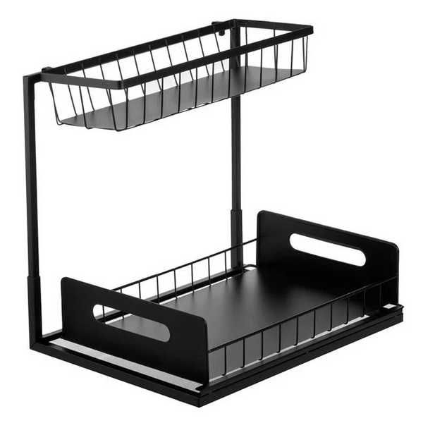 Органайзер за шкаф Mercado Trade, За съхранение, Метал, Черен