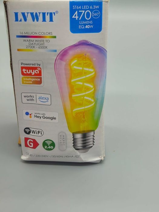 Смарт Wi-Fi LED крушка E27,6.3W,RGB +  бяло, с дистанционно управление