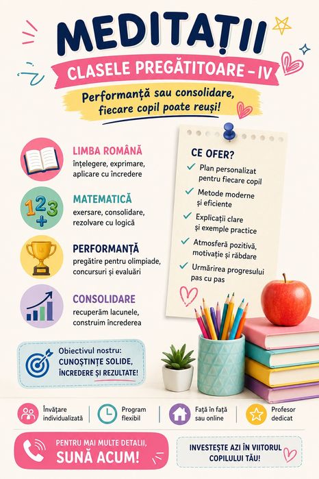 Meditații clasele pregătitoare - IV