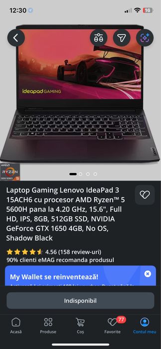 Laptop gaming Lenovo IdeaPad Amd Ryzen 5