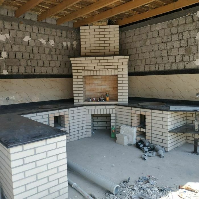 СТРОИМ. Летний кухни  Барбекю. Очаг