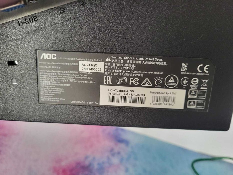 Monitor Gaming LED TN AOC AG241QX 24inch 2560x1440 144Hz