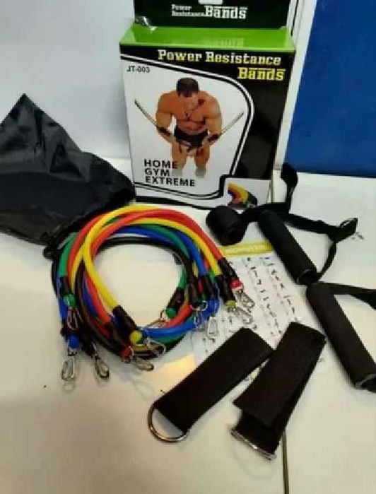 Комплект Ластици за тренировка 8в1 , фитнес ластици за Пилатес