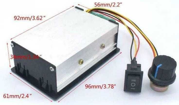PWM 20A 6-60V cu schimbare sens variator de turatie motoare cc. Nou!