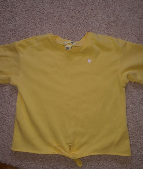 Детска жълта къса блуза