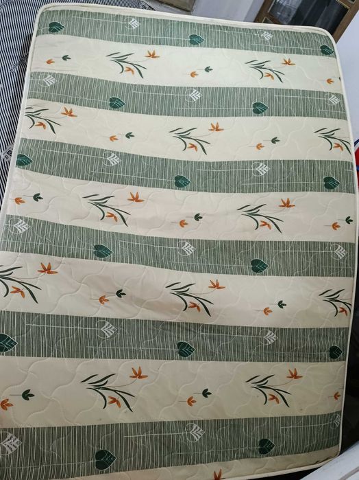 Saltele pat cu arcuri clasice (Bonell) 1 buc 190x130x20  cm albastra si 1 buc 200x140x20 cm model cu frunze