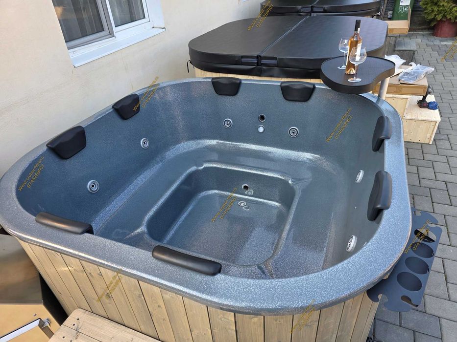 Ciubar premium patrat jacuzzi Hidromasaj Aeromasaj bec led