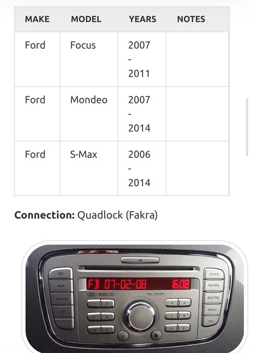 Комплект за двоен дин Android мултимедия Ford
