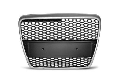 Решетка без емблема Audi A6 4F (2004-2008) - silver рамка RS Look