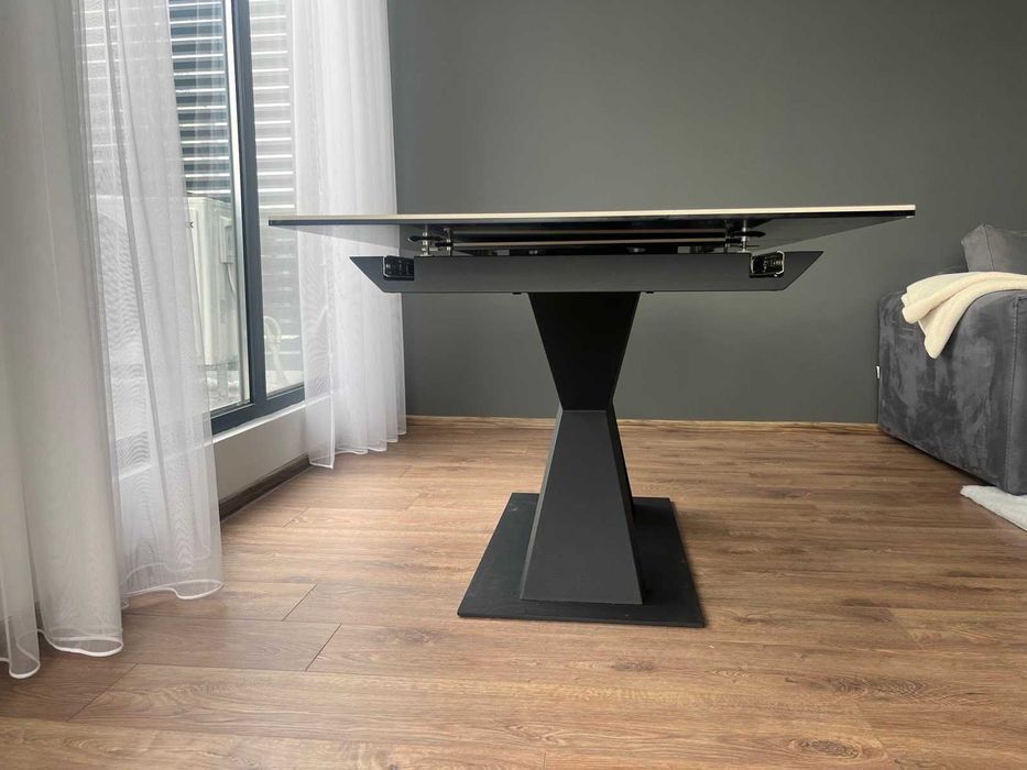 разтегателна трапезна маса 160/90/76 метална основа и керамичен плот