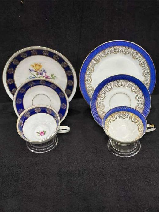 Чайные фарфоровые, немецкие старинные ТРИО.