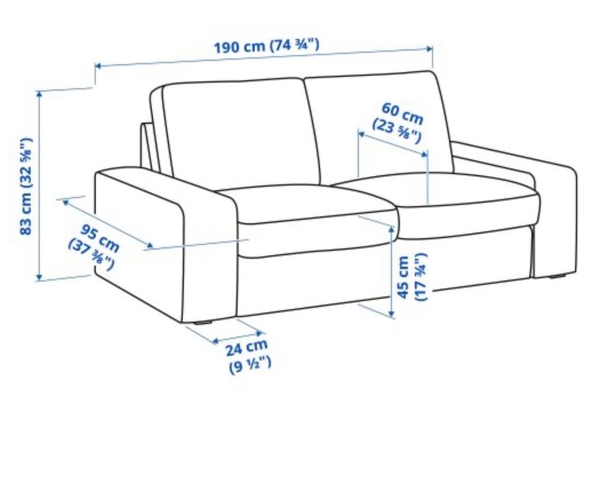 Двуместен сив диван Kivik (Ikea)
