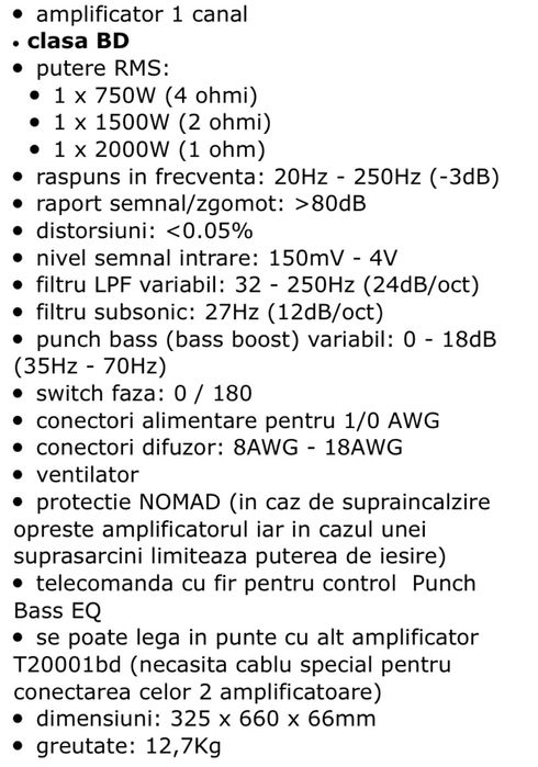 Statie amplificare auto - Rockford Fosgate - 2000W