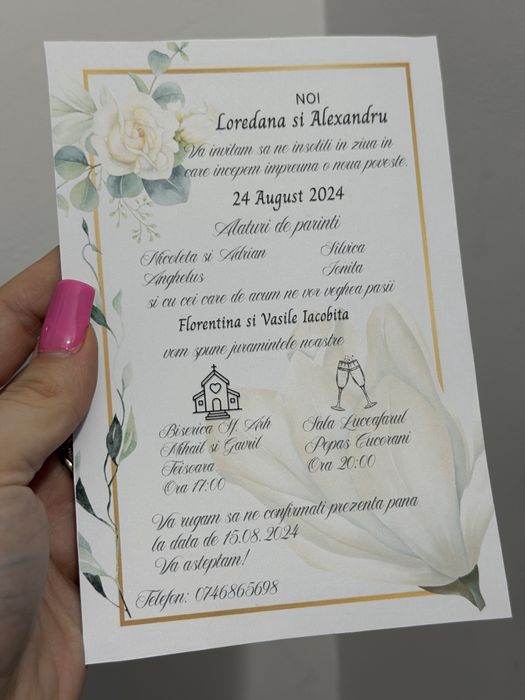 Marturii si invitatii de nunta pe comanda